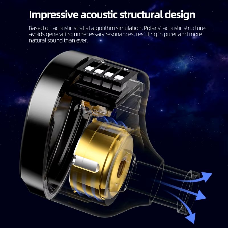 CCA Polaris Sport Stereo Sound Noise Reduction Monitor 4-Level Tuning Switch Headphone HIFI Bass Earbuds Earphones Headset