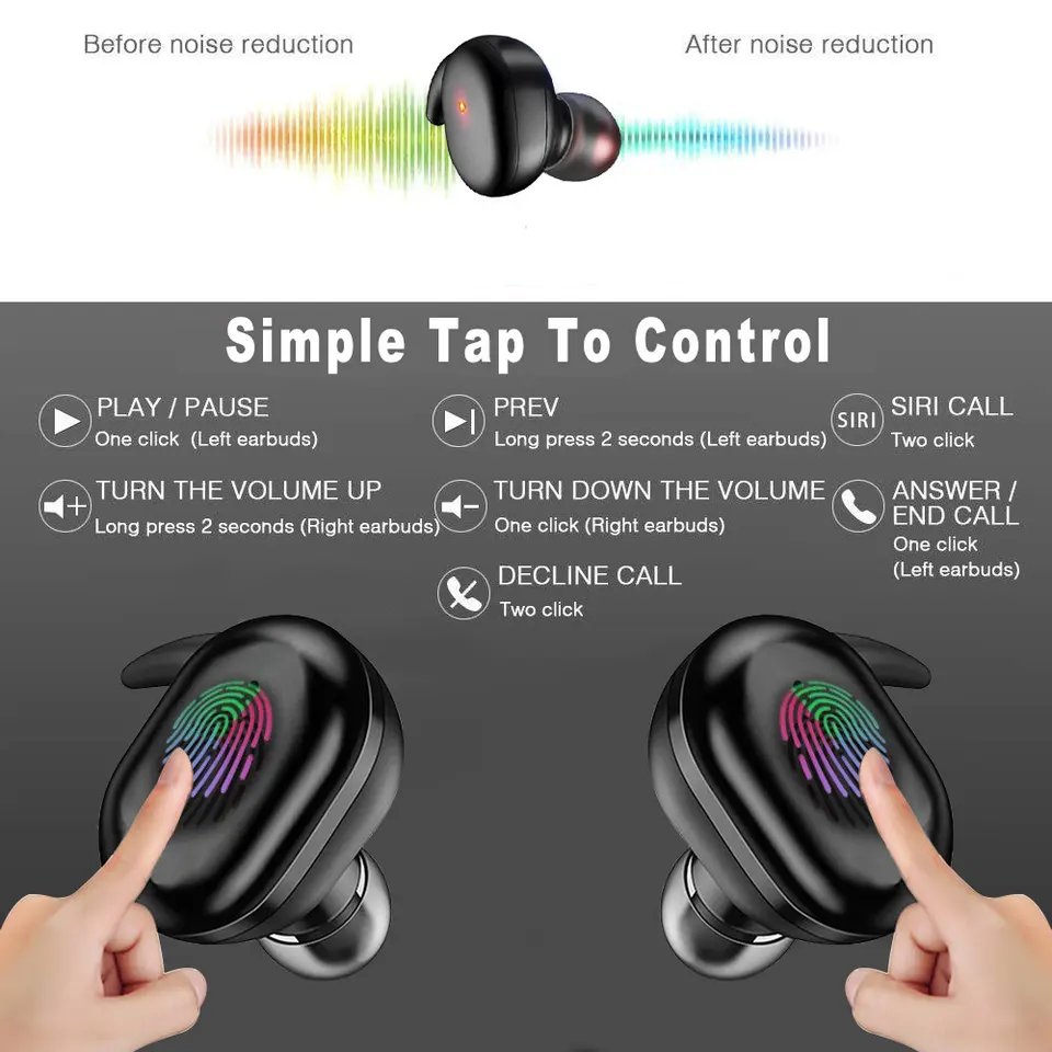 Original TWS Y30 Wireless Headphones 5.0 Smart Phone Earphones Touch control Sound Earbuds Noise Cancelling Headset