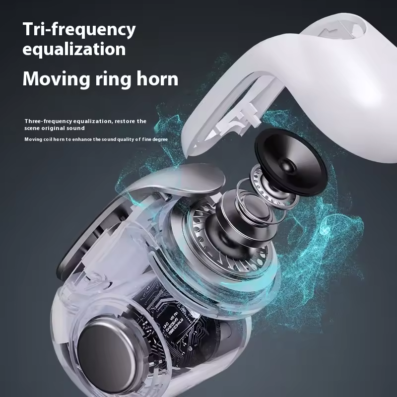 V12 Surround Sound Earphones Open-Ear Sports Earbuds with Dual Mic For Call Noise Reduction and Directional Sound Transmission