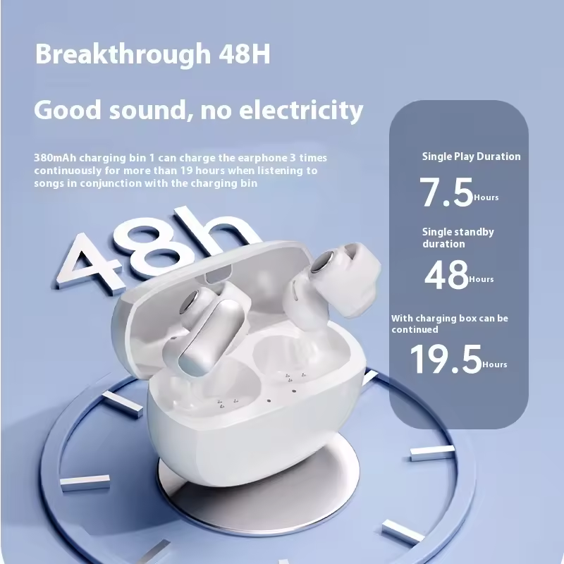 V12 Surround Sound Earphones Open-Ear Sports Earbuds with Dual Mic For Call Noise Reduction and Directional Sound Transmission