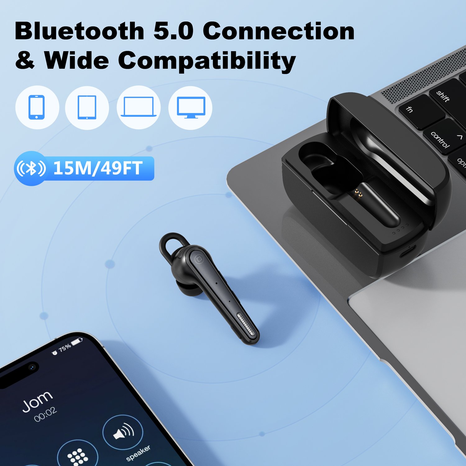 High Quality CVC8.0 Noise Cancelling TWS Earphones Bluetooth Earpiece New Bee Bluetooth Wireless Headset for Cell Phones