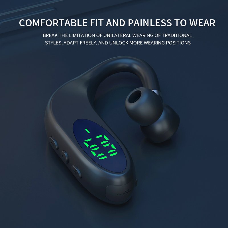 J S11 Ear hook Wireless TWS Earphone Business Stereo Headphones Handsfree BT5.0 Headset With LED power display