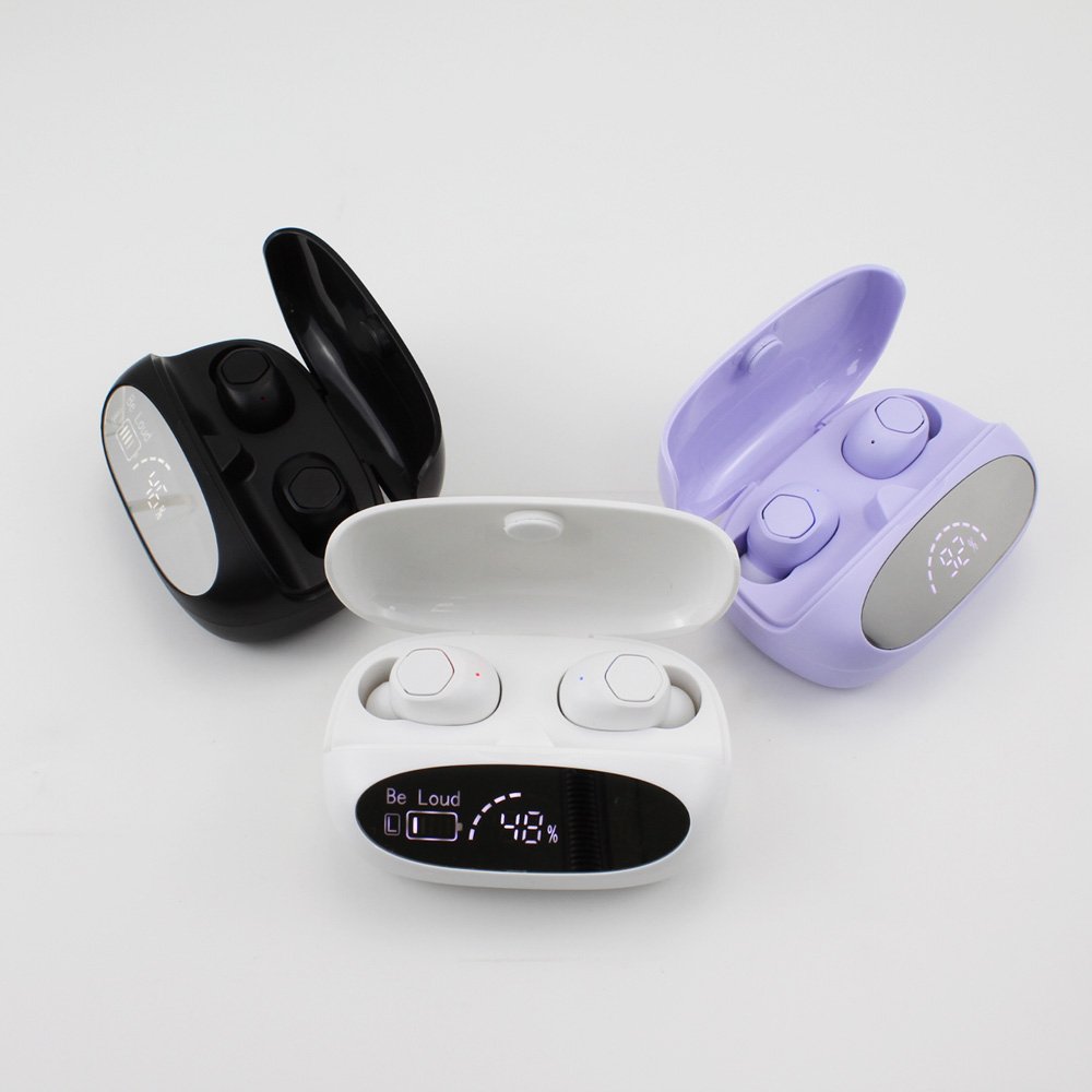 2024 New Mirror Case Tws Wireless Earbuds Display Digital In Ear Earphone Noise Cancelling Earbuds