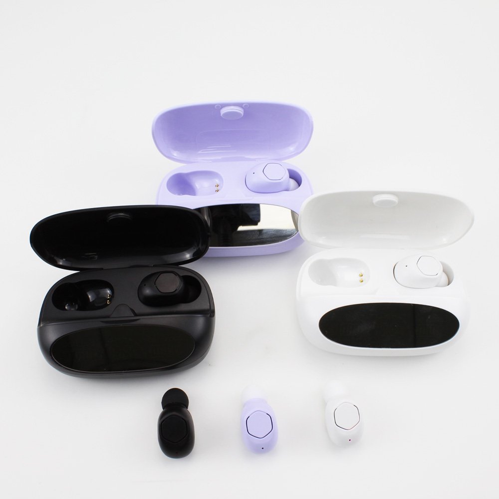 2024 New Mirror Case Tws Wireless Earbuds Display Digital In Ear Earphone Noise Cancelling Earbuds
