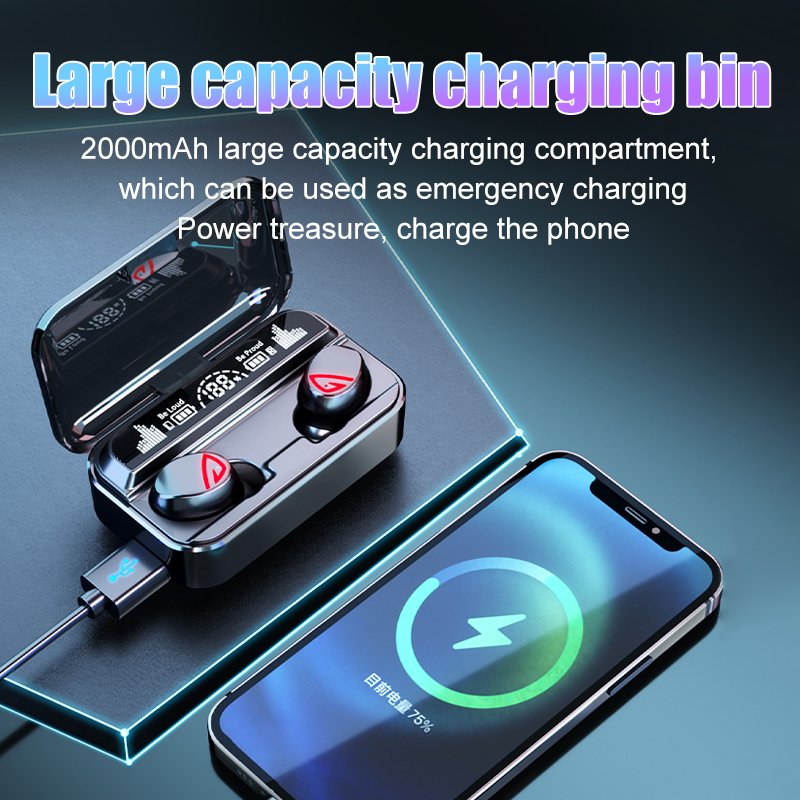 Aoolif SKY-5 bluetooth earphone 2000mah 9D stereo in-ear earphone earbuds with power bank