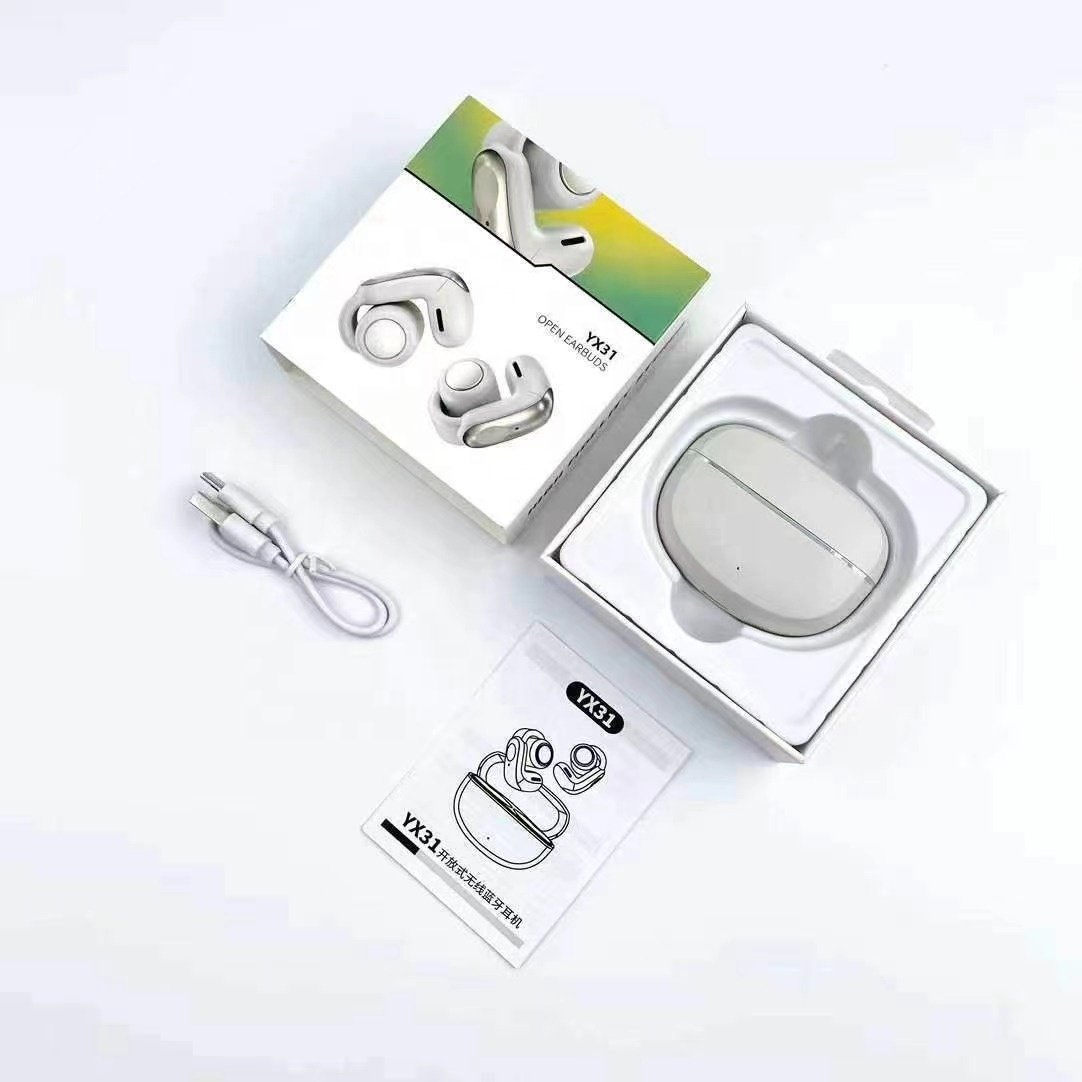 YX31 Wireless TWS Type C Low Latency Audifono Noise Canceling Headset HD Call Sports Earbuds Open Headphone