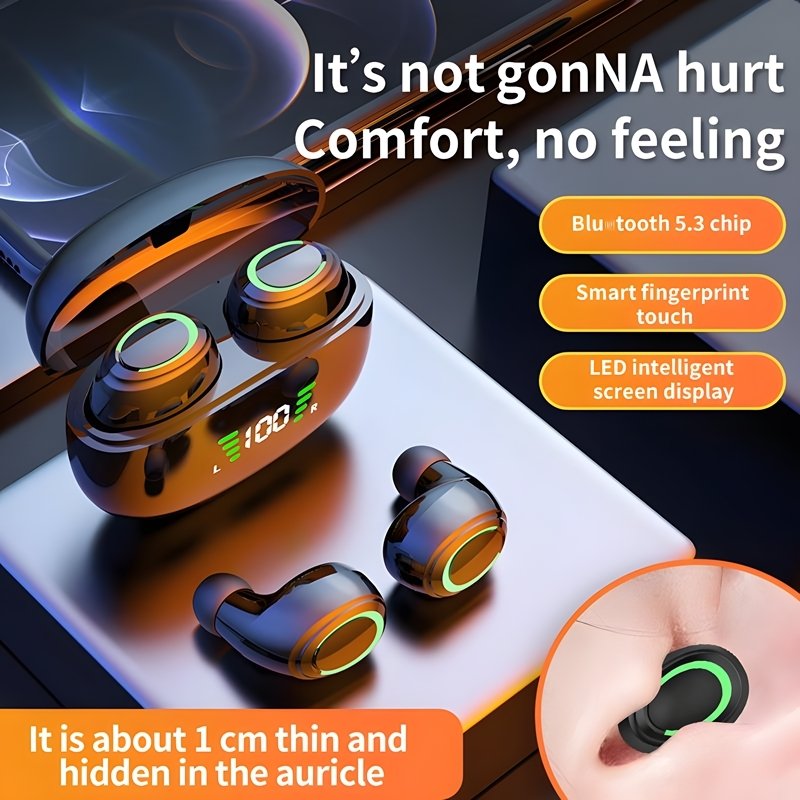 TWS 5.3 Mini Earphones Waterproof Auditonos Gamer 9D Stereo LED Screen Wireless Earphones Sports BT Earphones