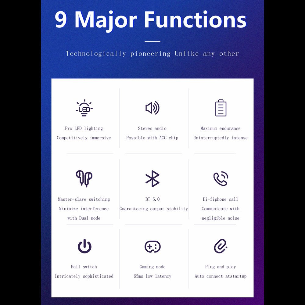 X15 Gaming RGB light BT 5.3 Portable Headphone Auriculares inalambricos True wireless Earphone fones de ouvido Gaming TWS Earbud
