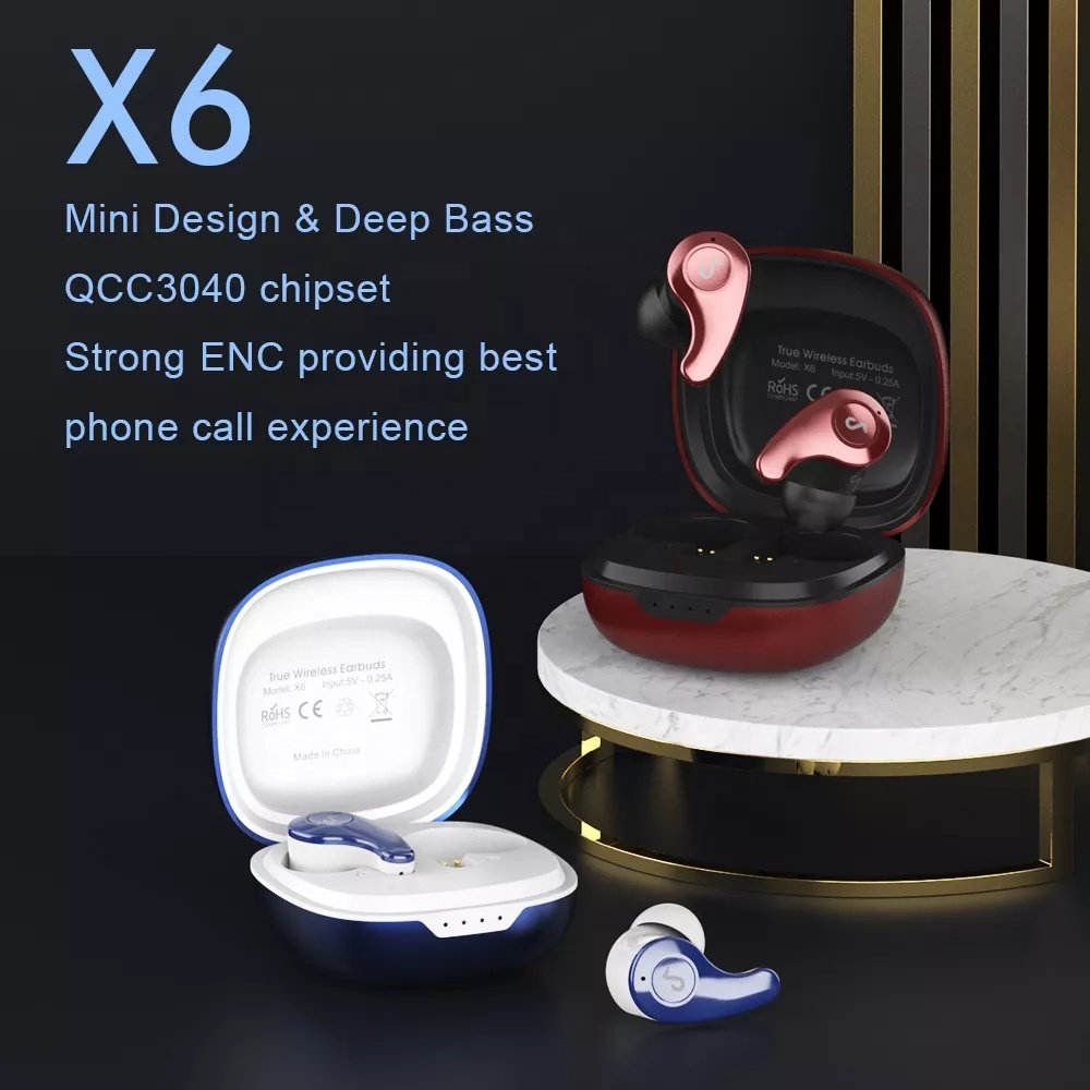 Bluetooth earbuds bt5.1 stereo sound mega bass headphones Mini TWS Earphone ENC Noise Cancelling Wireless earbuds