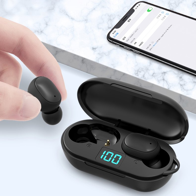X H6 Wireless Headphones 8D Stereo BT 5.0 Earphones with dual Microphones Sports LED Display Earbuds Gaming Headset
