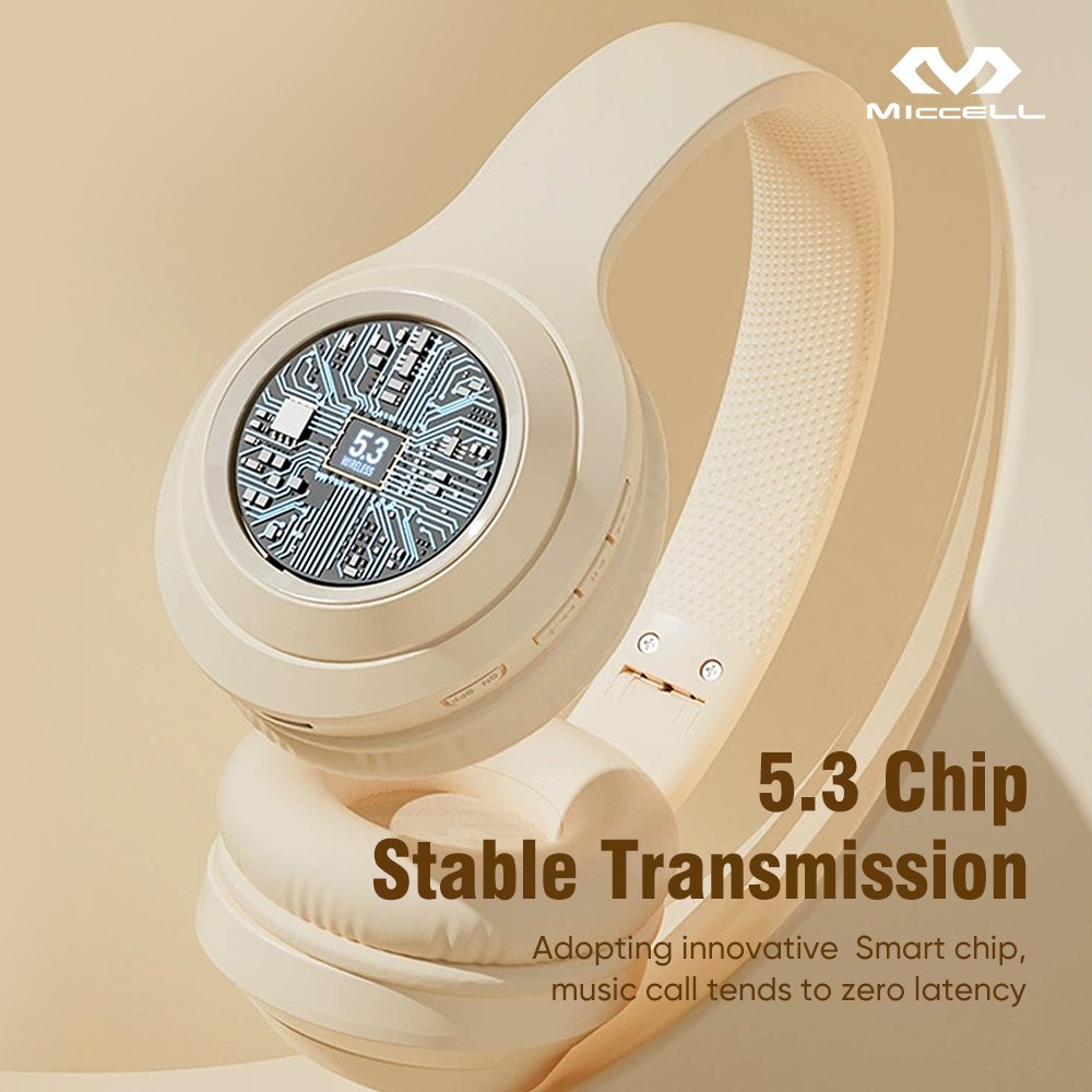Miccell noise cancelling tws earphones headphones over-ear 40mm driver unit headphones type c sport gaming headphones pro max