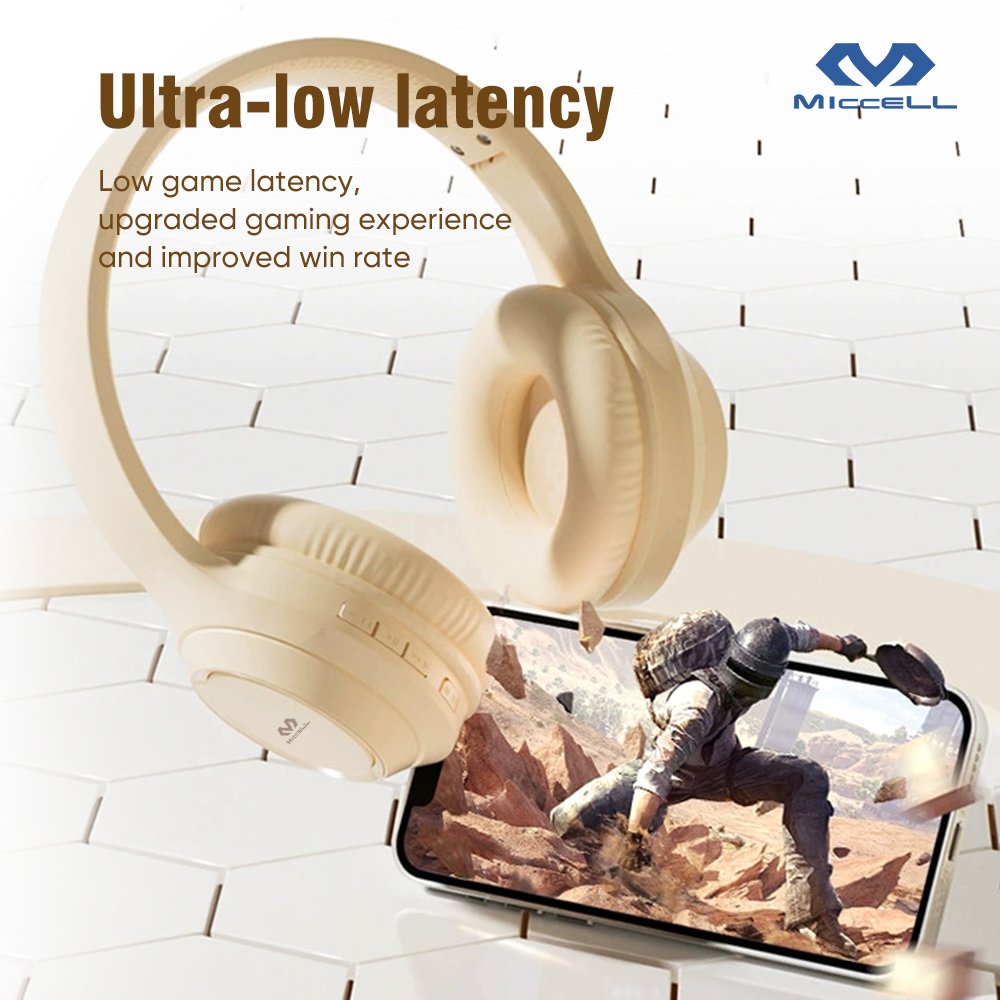 Miccell noise cancelling tws earphones headphones over-ear 40mm driver unit headphones type c sport gaming headphones pro max