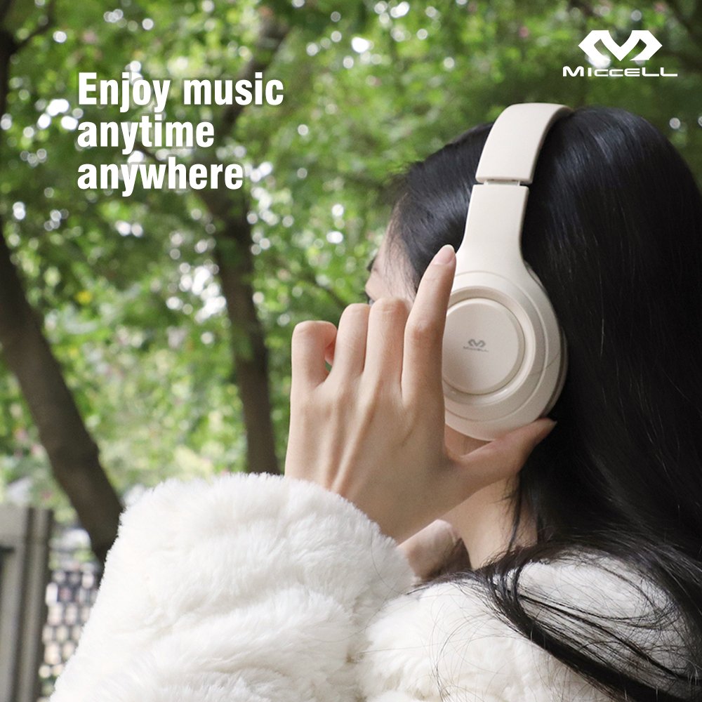 Miccell noise cancelling tws earphones headphones over-ear 40mm driver unit headphones type c sport gaming headphones pro max