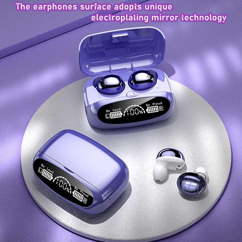 M32 New Fashion TWS Earbuds with HD Call & HiFi Stereo Mirror Design Wireless In-Ear Headphones with LED Battery Indicator