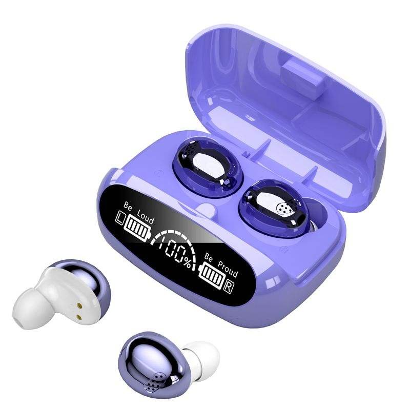 M32 New Fashion TWS Earbuds with HD Call & HiFi Stereo Mirror Design Wireless In-Ear Headphones with LED Battery Indicator