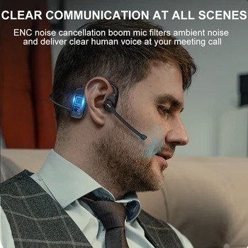 Trending New Waterproof Business TWS Earphones with Microphone ANC Noise Cancelling Headphones Bone Conduction Wireless Earbuds
