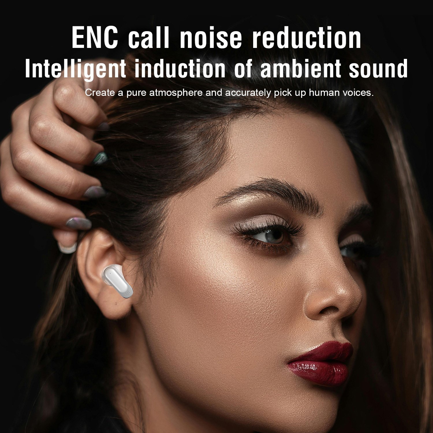 Best Seller V11 ANC Noise Cancelling In-Ear TWS Earbud LCD Touch Screen ENC Clear Call TWS Earbud Stereo Headphones