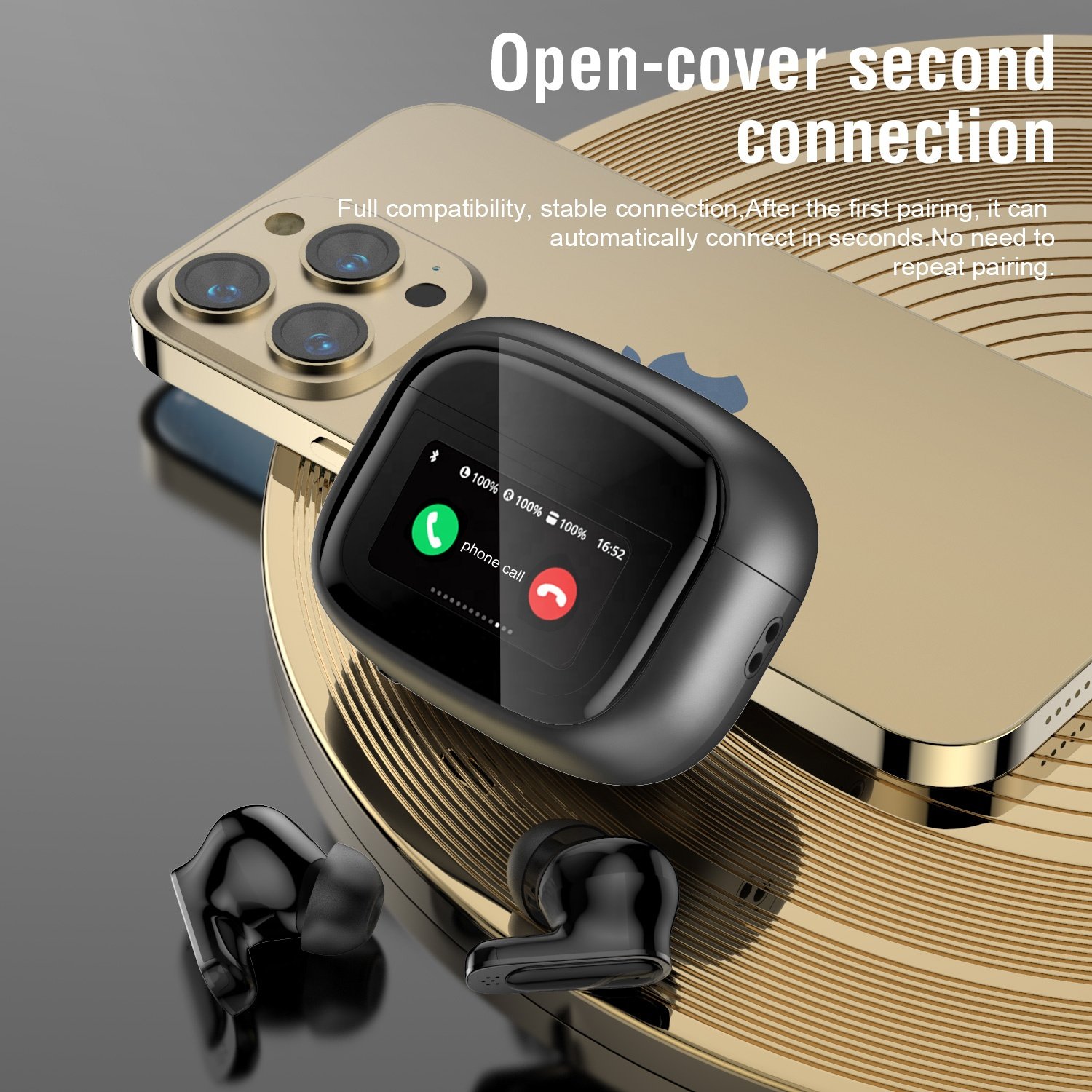 Best Seller V11 ANC Noise Cancelling In-Ear TWS Earbud LCD Touch Screen ENC Clear Call TWS Earbud Stereo Headphones