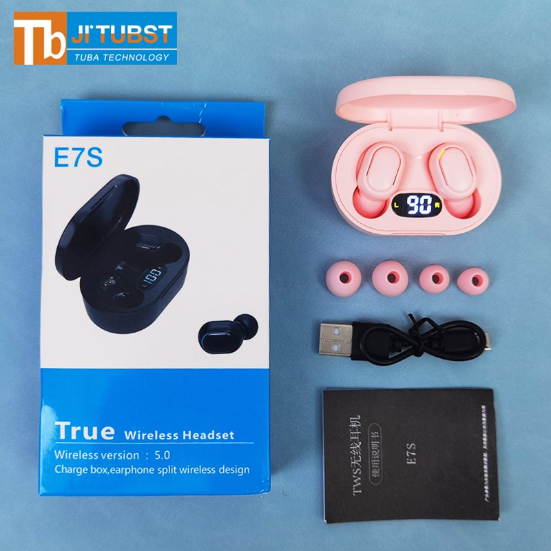 E7S TWS Wireless Headphones bass earphone Control Sport Headset Microphone Music Earphone Work On All Smartphone Earbuds