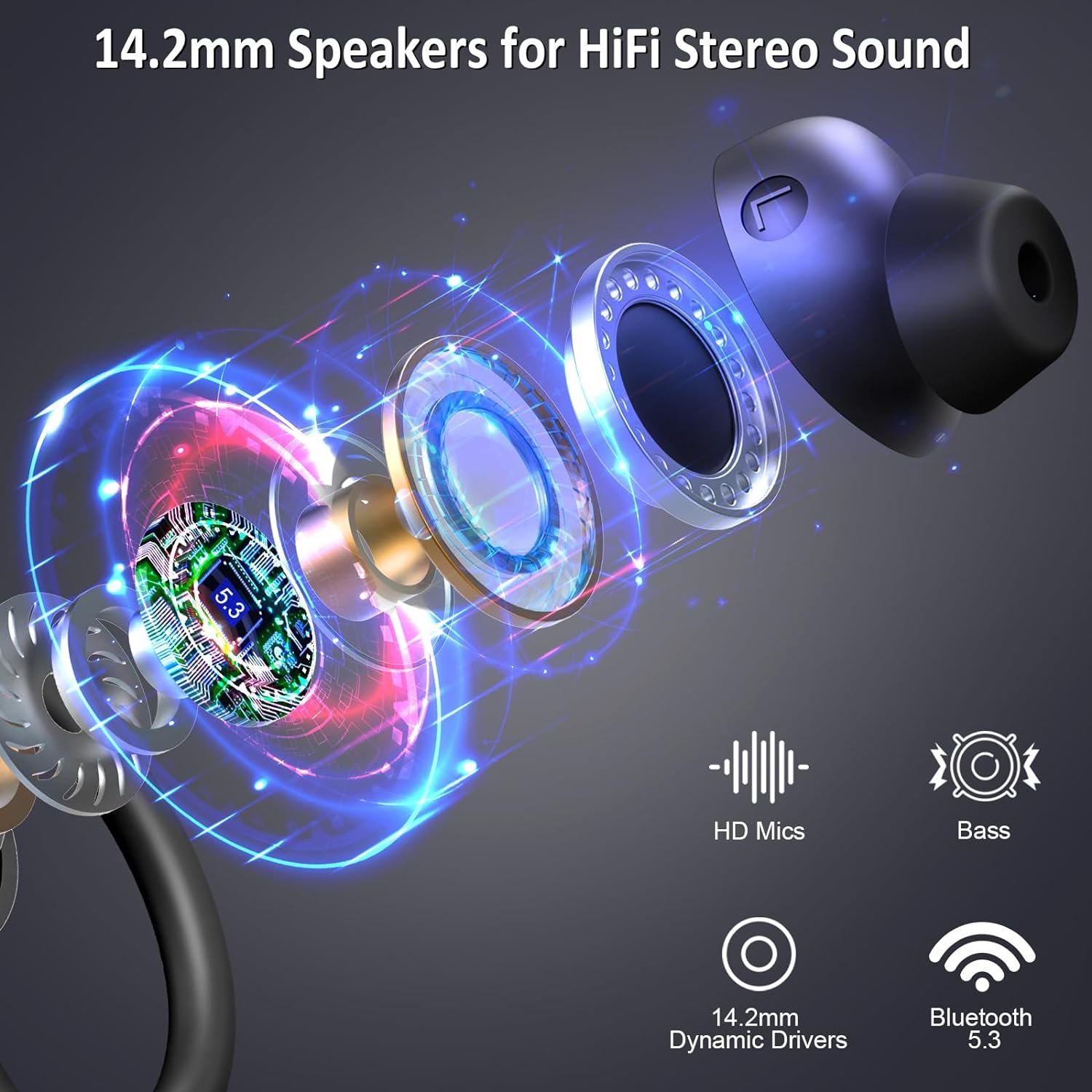 Lantronlife Q38 Wireless In-Ear Headphones BT5.3 Noise Cancelling Earphones for Sports Earbuds Pink