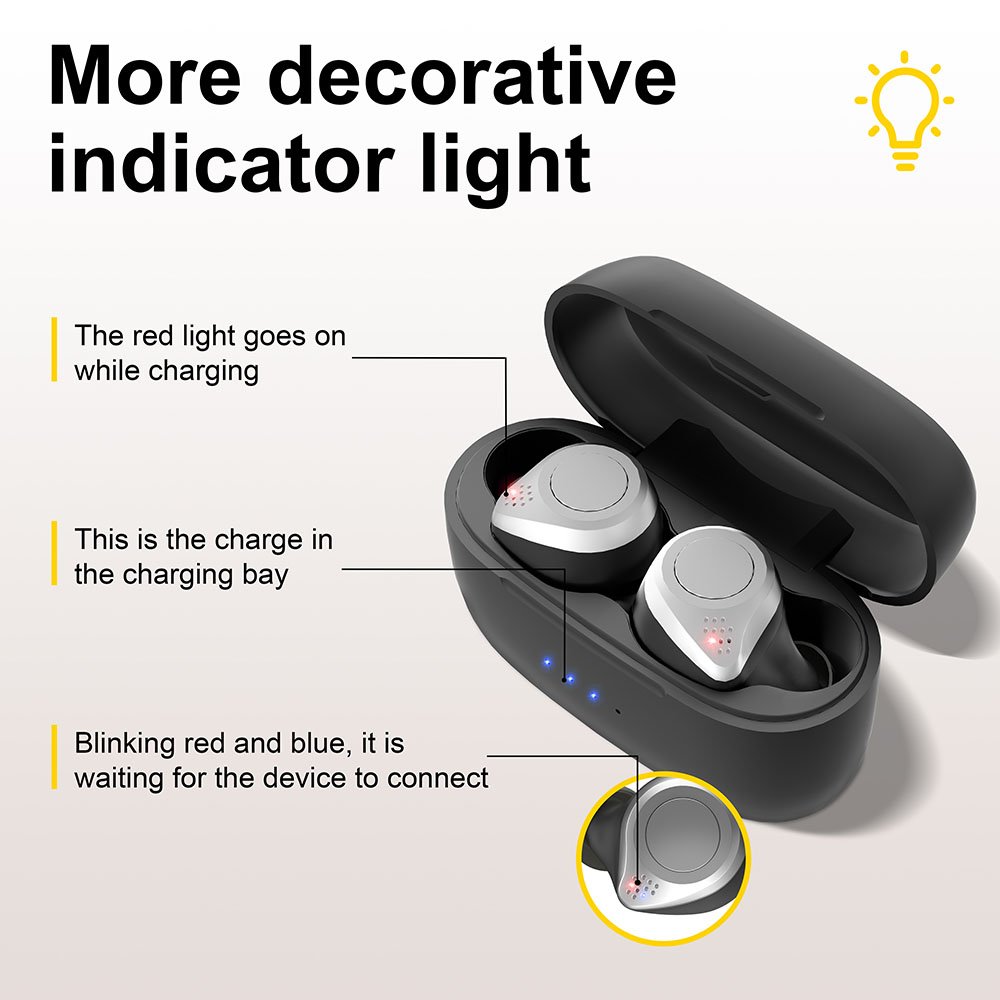 TWS True Wireless Stereo BT Earphones with Microphone Touch Control Sport Sweatproof Earphones Suitable for iOS/Android