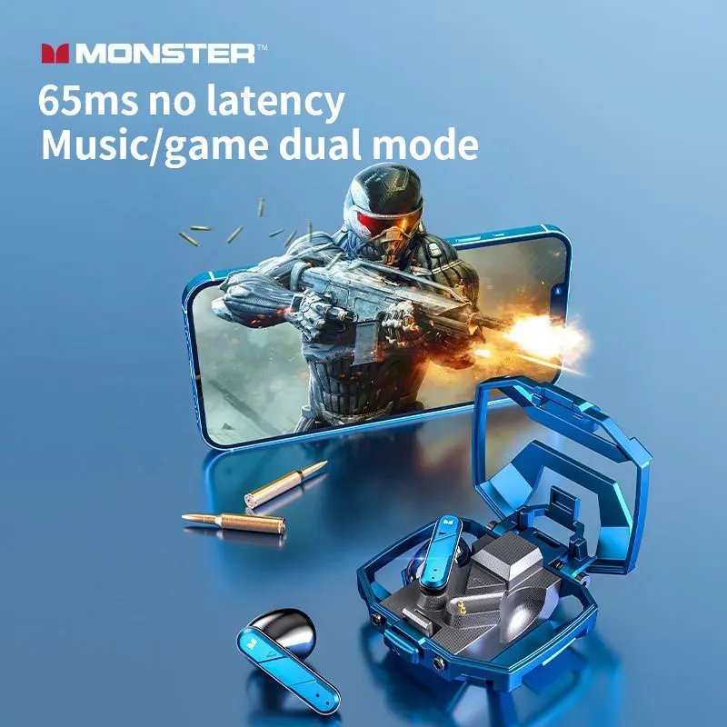 Monster Airmars xkt09 TWS Gaming In-ear Headphones Low Latency Type C Earphones Music Game Double Mode True Wireless Earbuds