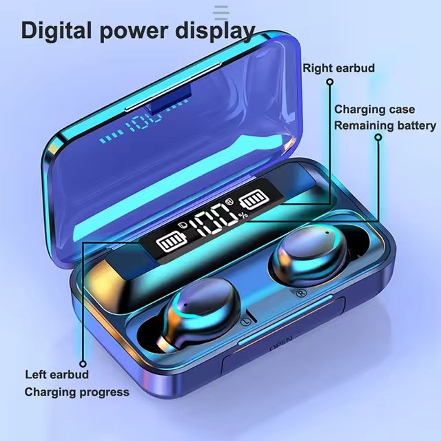 F9-5 5C Wireless Bluetooth earphones Tws Waterproof Earbuds Earphones Digital Display HeadsetLarge Capacity Headphone