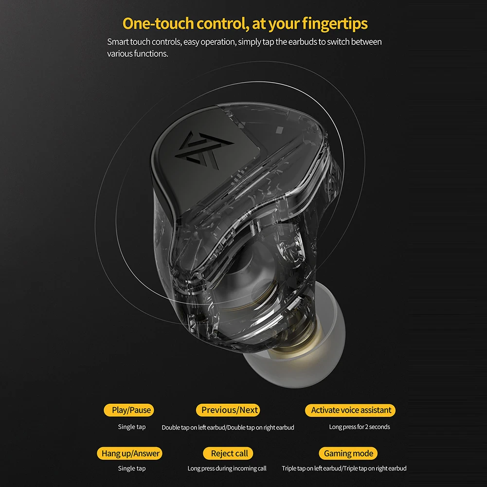 KZ VXS Pro TWS Earphones BT5.3 Wireless Hybrid HiFi Game Earbuds Touch Control Noise Cancelling Sport Headset