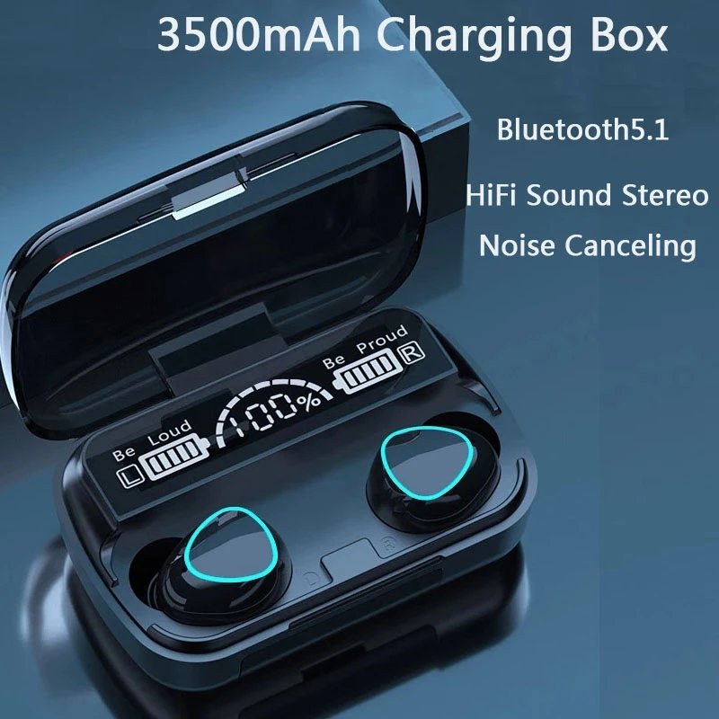 factory M10 9D TWS BT 5.3 Earphone Touch Control Wireless Earphones Stereo Bass Headphone LED Digital Display Earbuds