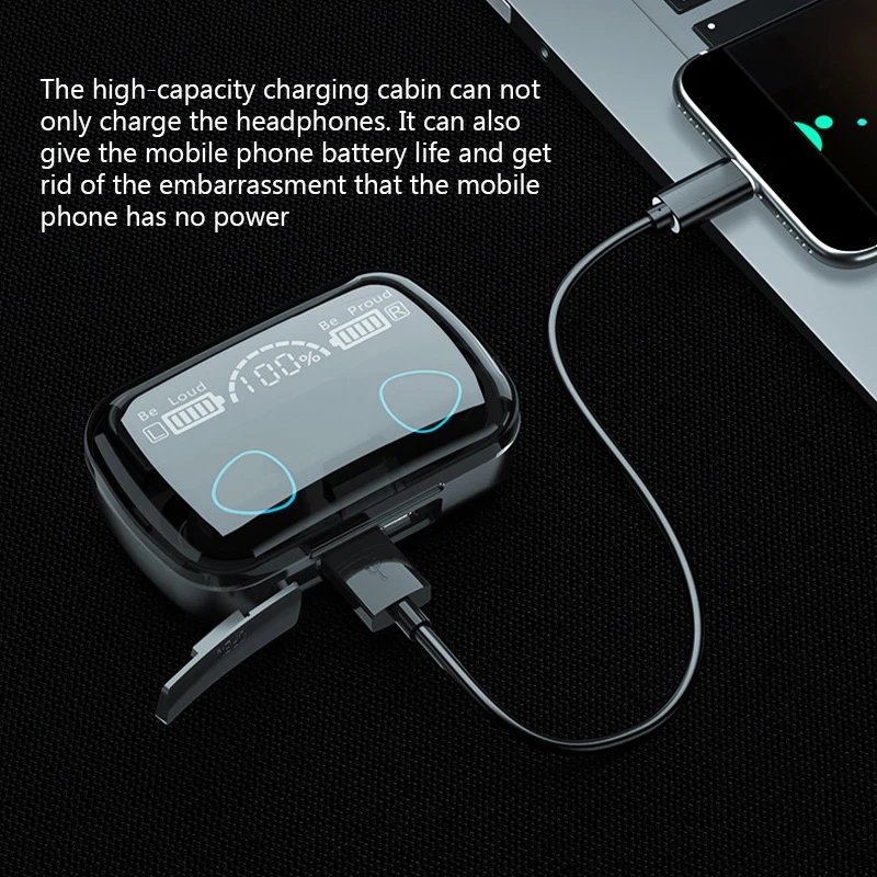 factory M10 9D TWS BT 5.3 Earphone Touch Control Wireless Earphones Stereo Bass Headphone LED Digital Display Earbuds