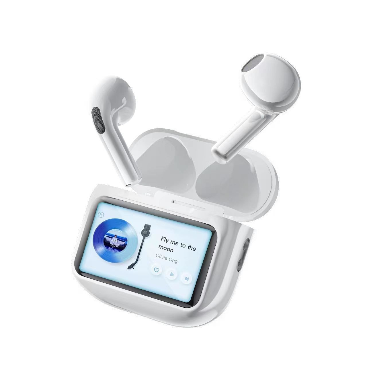 2024 New Hot LED Full Color Smart Touch Screen Earphone ENC Noise Cancelling Bluetooth Wireless Earbud