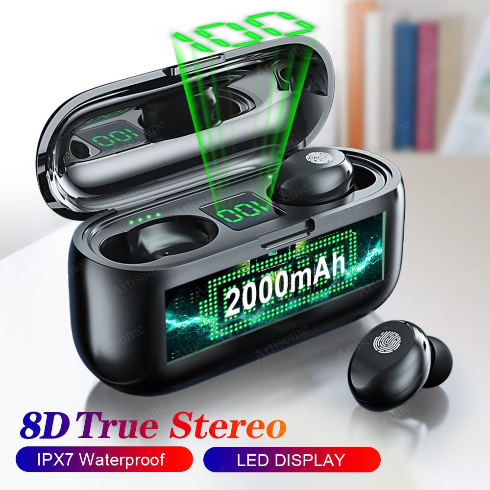 Power Bank Earphone F9 Wireless Earphone Headphone TWS Mini In-ear Earbuds Sports Gaming LED Power Display Audifonos Headset