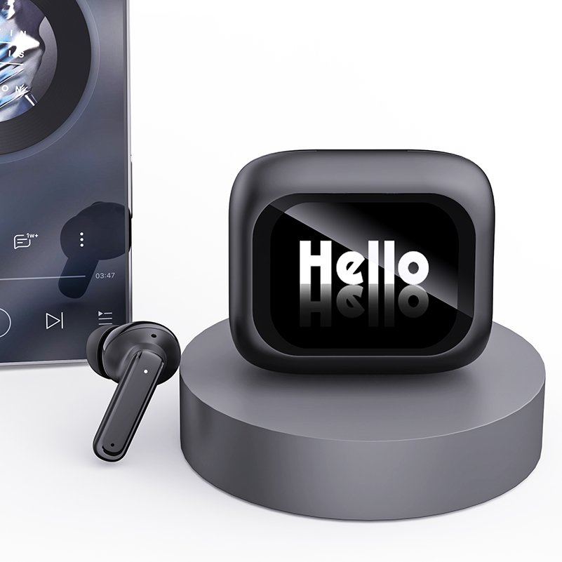 APP Control M6 Full Screen Wireless Earphones TWS Earbuds Message Call Touch Screen Wireless Earphone