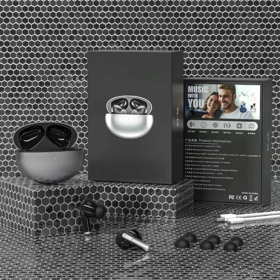XY70 ANC ENC Earbuds High Quality Noise Cancelling Earphone TWS Headphone Deep Bass Wholesale Earbuds BT Headphones Dynamic