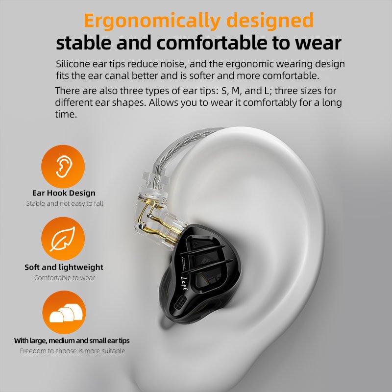 Original KZ ZAR Metal Earphones 1DD+7BA Hybrid technology HIFI Bass Earbuds In Ear Monitor Headphone Sport Noise Cancelling Head