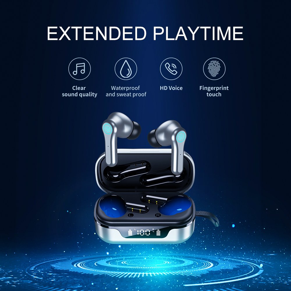 ANC Pro TWS Earbuds Digital Display Battery Wireless Earphone HD Call Noise Reduction Audifonos Waterproof Headset Touch Control