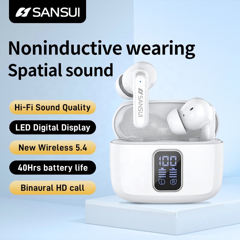 SANSUI W9 Gaming headphones wireless blue tooth ENC noise cancelling tws earphones & headphones
