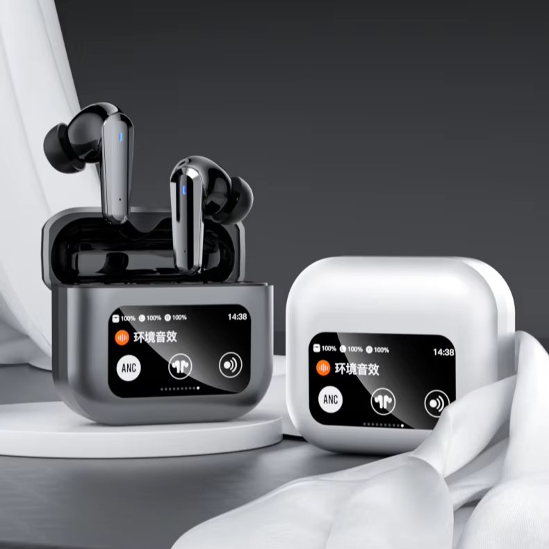 Q30 500MAH Waterproof ln-Ear BT 5.4 Wireless Earbuds Sport Over Earphones with Touch Control Screen Ear Hooks and Built-in Mic