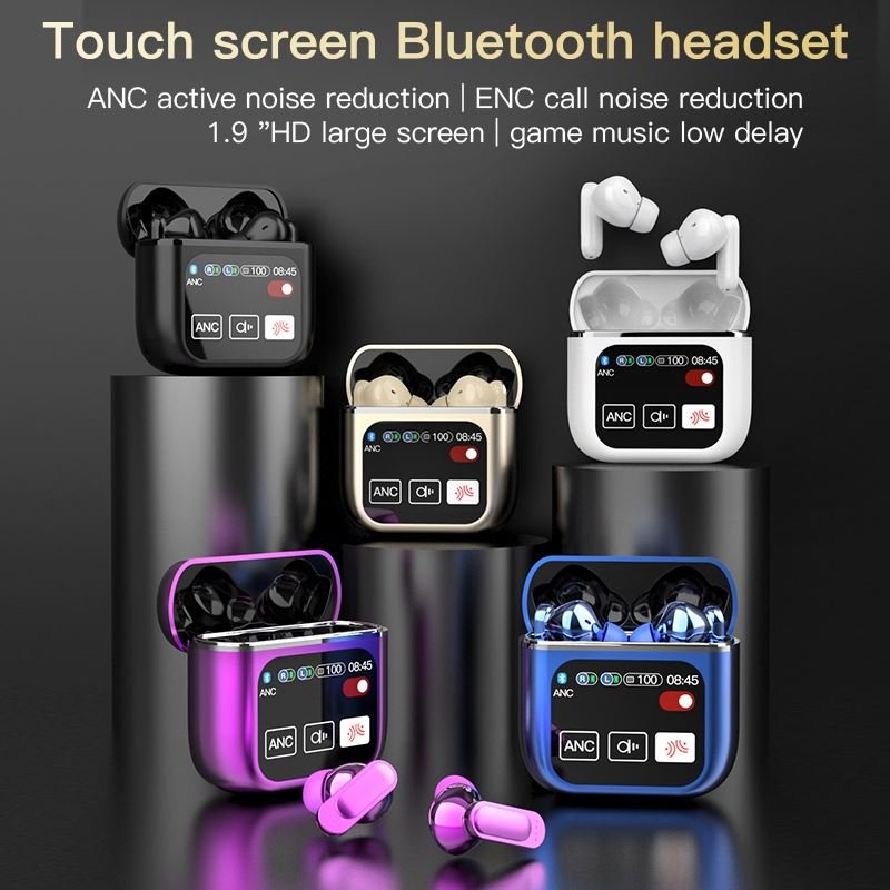 SE60 TWS Touch Screen Earphones with Smart Display HD Earbuds with ANC & ENC Noise Reduction Wireless Earbuds In-ear Headphones