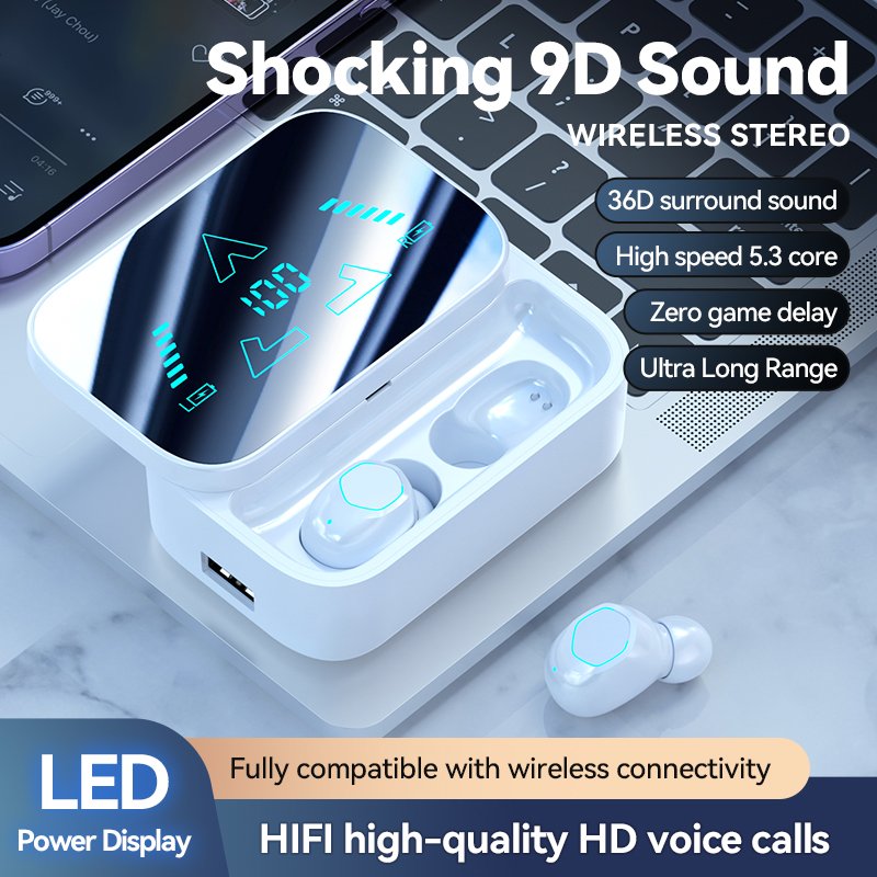 Wholesale of new M48 wireless Bluetooth earphones TWS in ear ultra long battery life digital display earphones