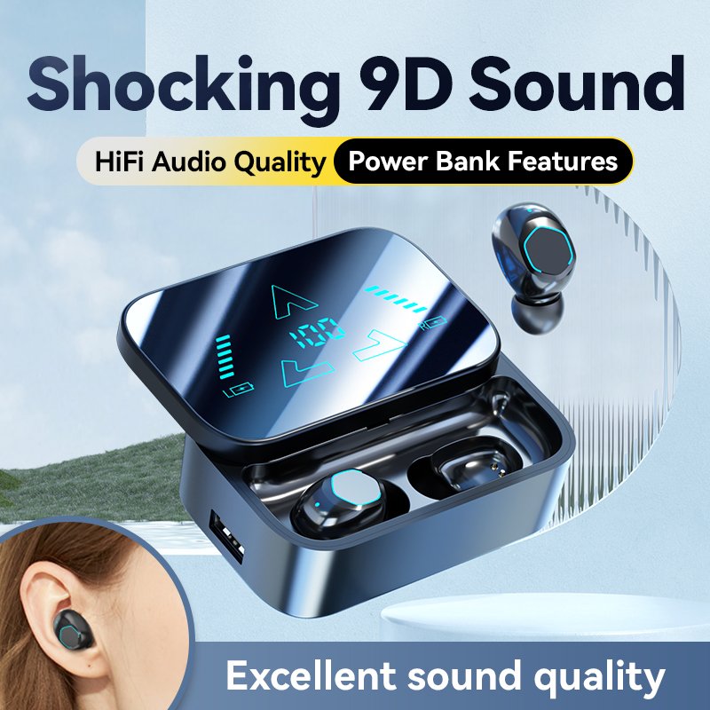 Wholesale of new M48 wireless Bluetooth earphones TWS in ear ultra long battery life digital display earphones