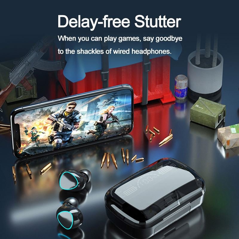 Custom M10 TWS 5.1 Blue tooth Earphones Wireless Headphone 9D Stereo Sports Waterproof Earbuds Headsets With MicrophoneCustom