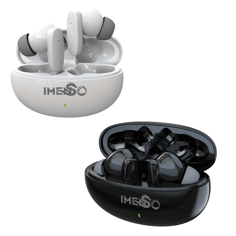IMENSO Wholesale TWS earbuds New in Two colors with Soft Ear tips Comfortable fitting Ears, In stock True Wireless Earbuds
