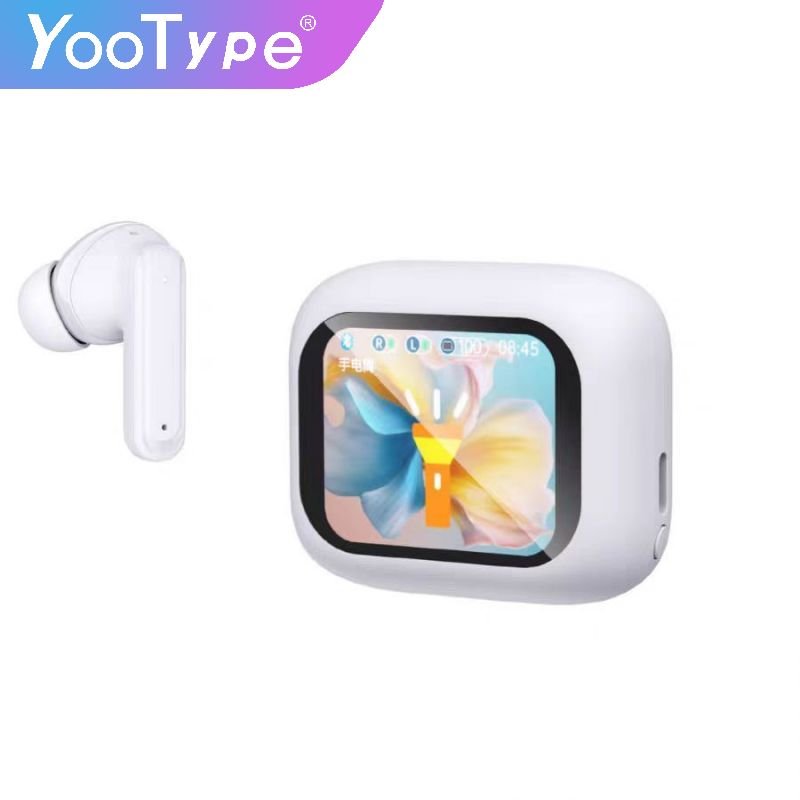 YooType V10 ANC active noise cancelling tws earbuds LED touchscreen ENC clear call quality IPX5 gaming deep bass stereo earphone