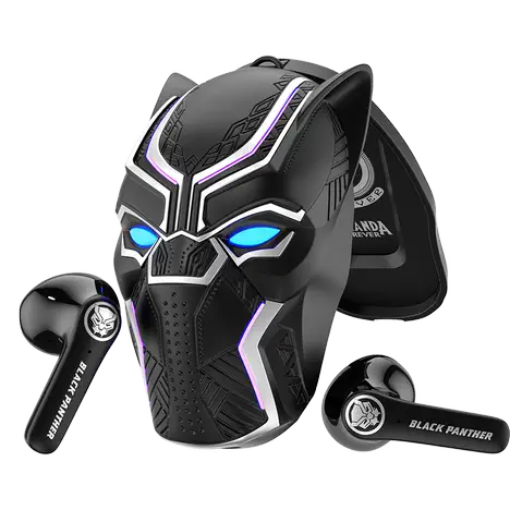 RGB changing Light up Black panther ENC Bluetooth tws earbuds true wireless noise cancelling TWS earphones headphones