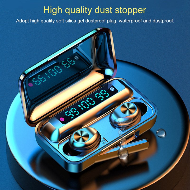 F9-10 TWS Sport Earphones 9D Stereo Wireless Earphone headphones Waterproof LED digital Display BluE tooth Headset
