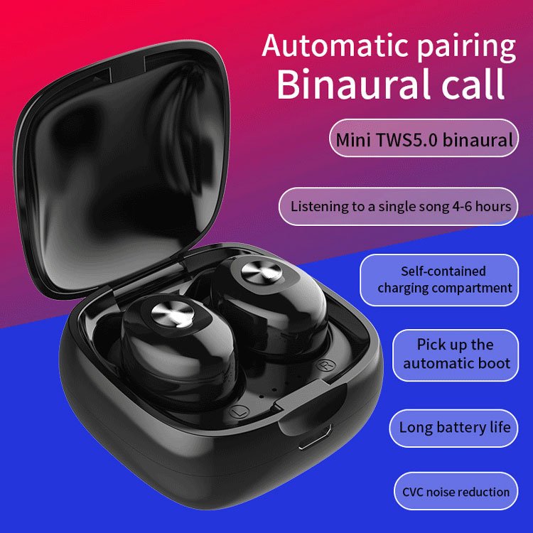 Hot selling design mini BT earphone earbuds headphone wireless BTs tws in ear earbuds with charging case