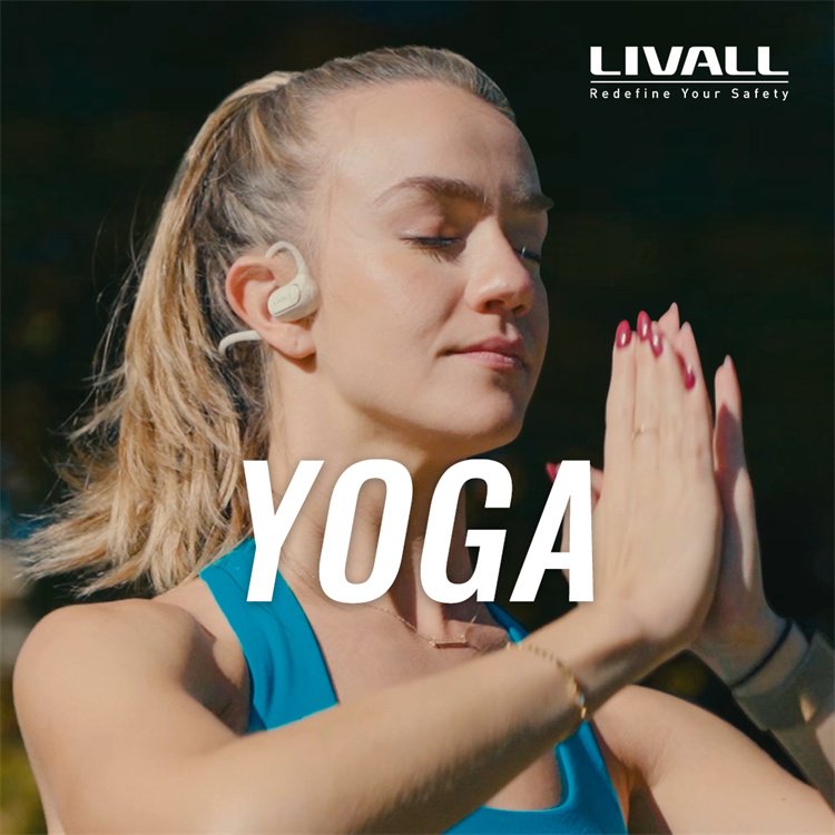LIVALL Waterproof Real Bone Conduction Earphones Bluetooth Wireless Headphones Super Bass Bone Earhook Sports LED Plastic BES 3H