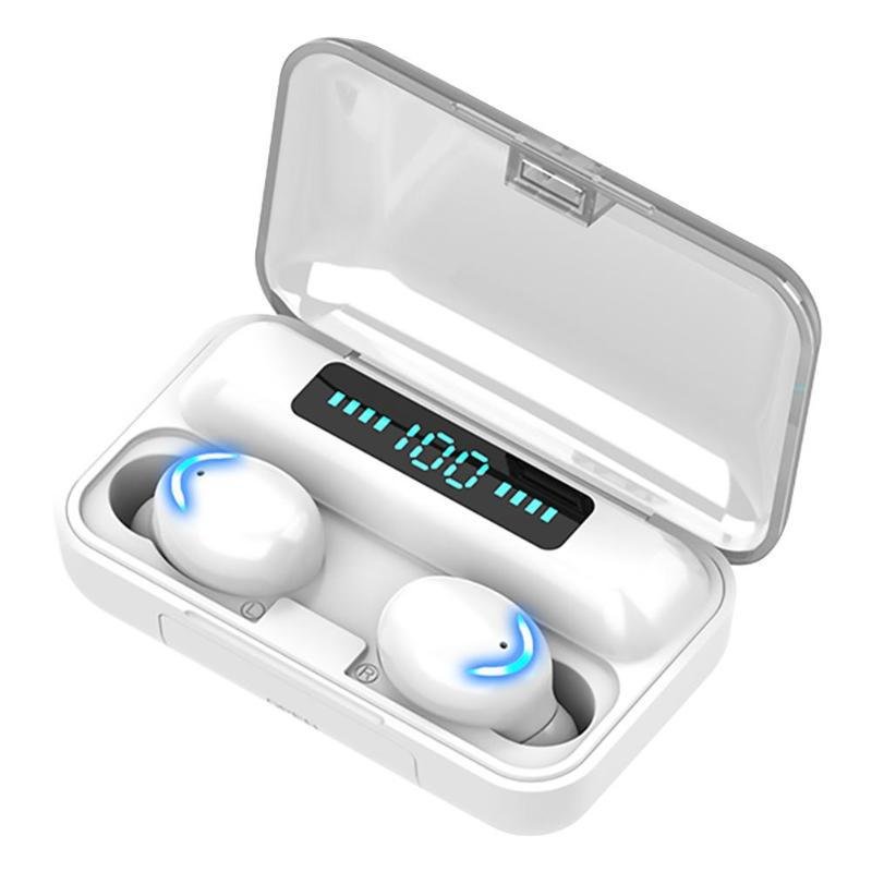 YoTu F9-5 LED Light Tws HiFi Headphone Sport Earphone Headset Mini TWS 5.3 Wireless Earbuds With Mic 2000Ahm Charging Box