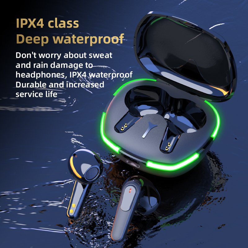 Pro60 TWS Wireless Bluetooth 5.1 Headphones Sport Waterproof Earbuds Noise reduction game headset LED breathing lamp Earphone